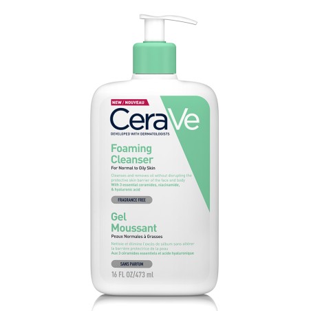 CeraVe Gel Moussant Nettoyant pour Peaux Normales à Grasses - 473ml