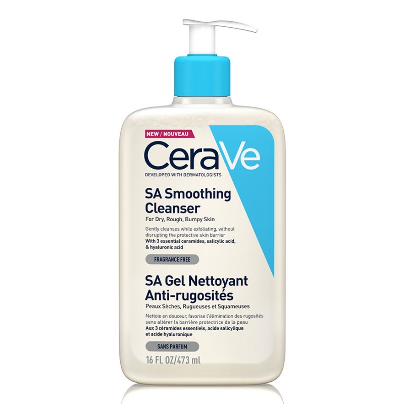 CeraVe SA Gel Nettoyant Anti-Rugosités - Peau Sèche et Rugueuse 473ml