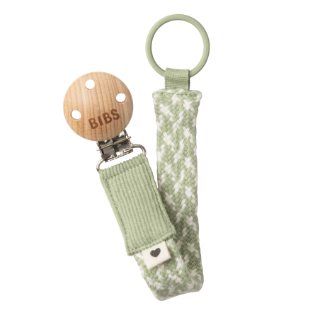 BIBS Attache sucette tressée - Sage / Ivory