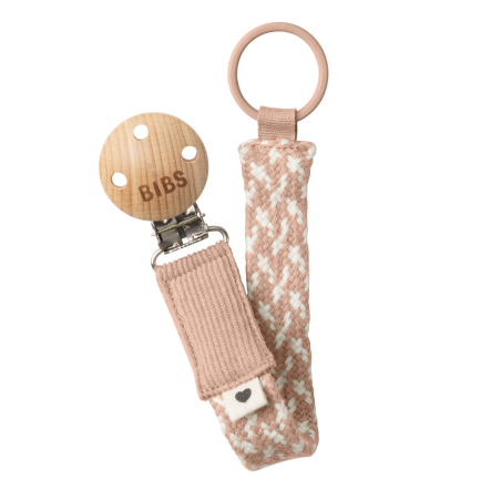 BIBS Attache sucette tressée - Blush / Ivory
