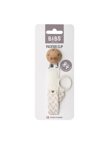 BIBS Attache sucette tressée - Ivory / Vanilla