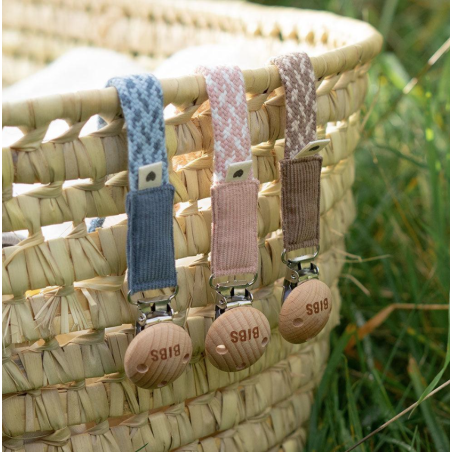 BIBS Attache sucette tressée - Blush / Ivory