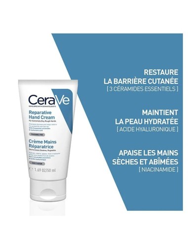 CeraVe Crème Mains Réparatrice pour Peaux Sèches 50ml