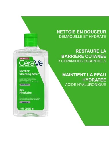 CeraVe Eau Micellaire Démaquillante Hydratante 295ml