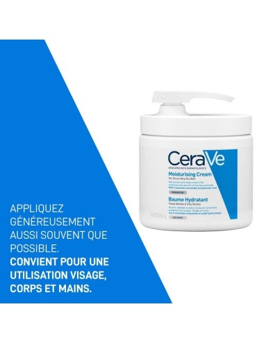 CeraVe Baume Hydratant Nourrissant Peau Sèche à Très Sèche -454g avec Pompe