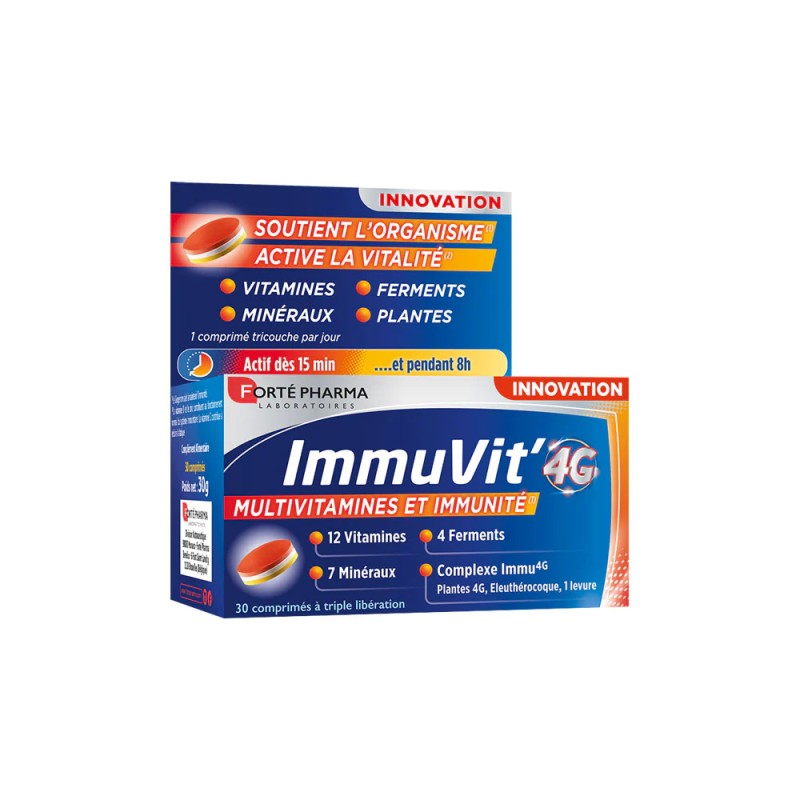 Forté Pharma Immuvit’4G Multivitamines & Immunité – 30 comprimés