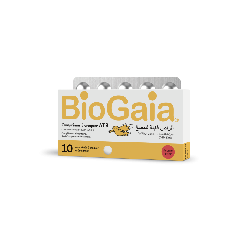 BioGaia Probiotiques Arôme Fraise - 10 Cps à Croquer