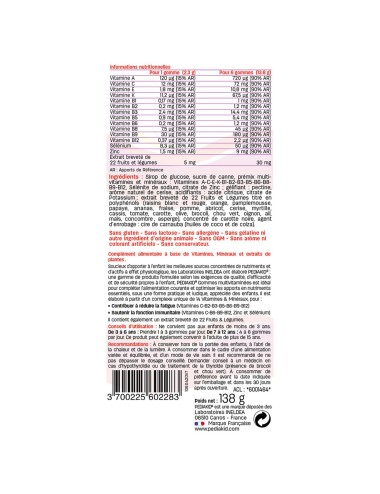 Pediakid Gommes Multivitamines – 60 oursons