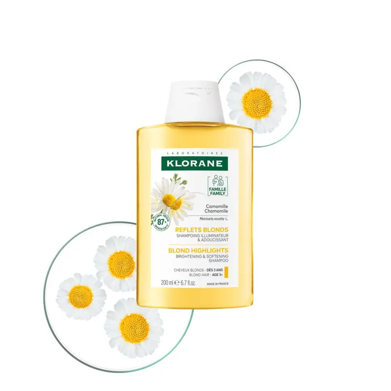 KLORANE – Shampooing Reflets Dorés à la Camomille (200 ml)