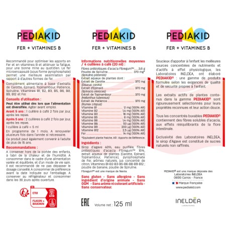 Pediakid Sirop Fer + Vitamines B Enfants – 125 ml