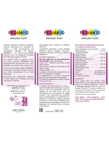 Pediakid Immuno-Fort Goût Myrtille Sirop – 125 ml