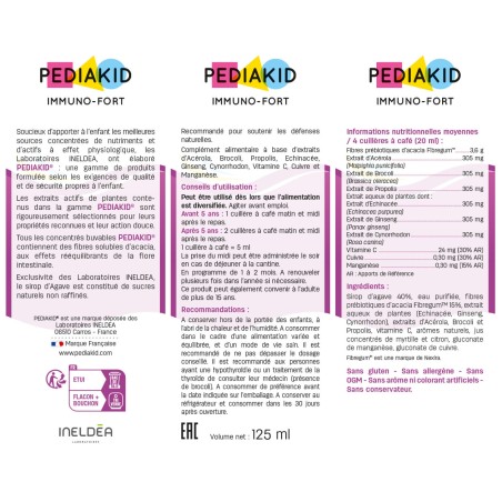 Pediakid Immuno-Fort Goût Myrtille Sirop – 125 ml