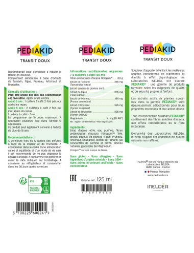 Pediakid Sirop Transit Doux Goût Pomme – 125 ml