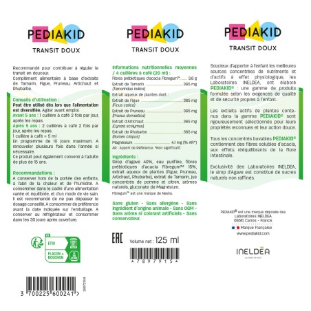 Pediakid Sirop Transit Doux Goût Pomme – 125 ml