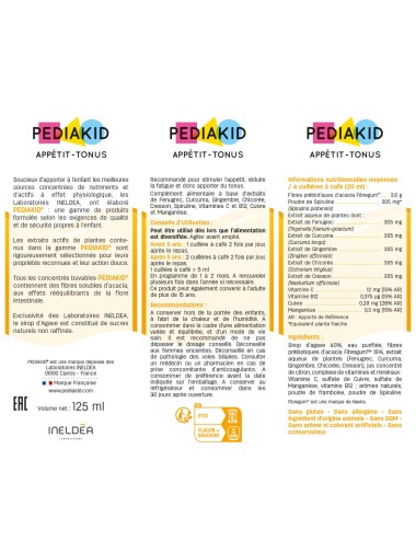 Pediakid Sirop Appétit Tonus – 125 ml