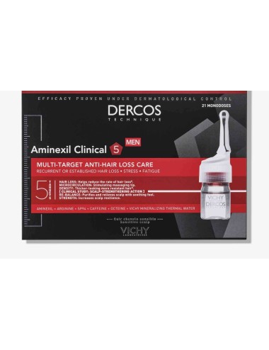 VICHY DERCOS Aminexil Clinical 5 Homme – 21 fioles