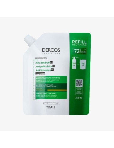 VICHY DERCOS Anti-Pelliculaire DS Eco-Recharge Cheveux Secs – 390 ml