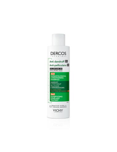 VICHY DERCOS Anti-Pelliculaire 2-en-1 (Shampooing & Démêlant) – 200 ml