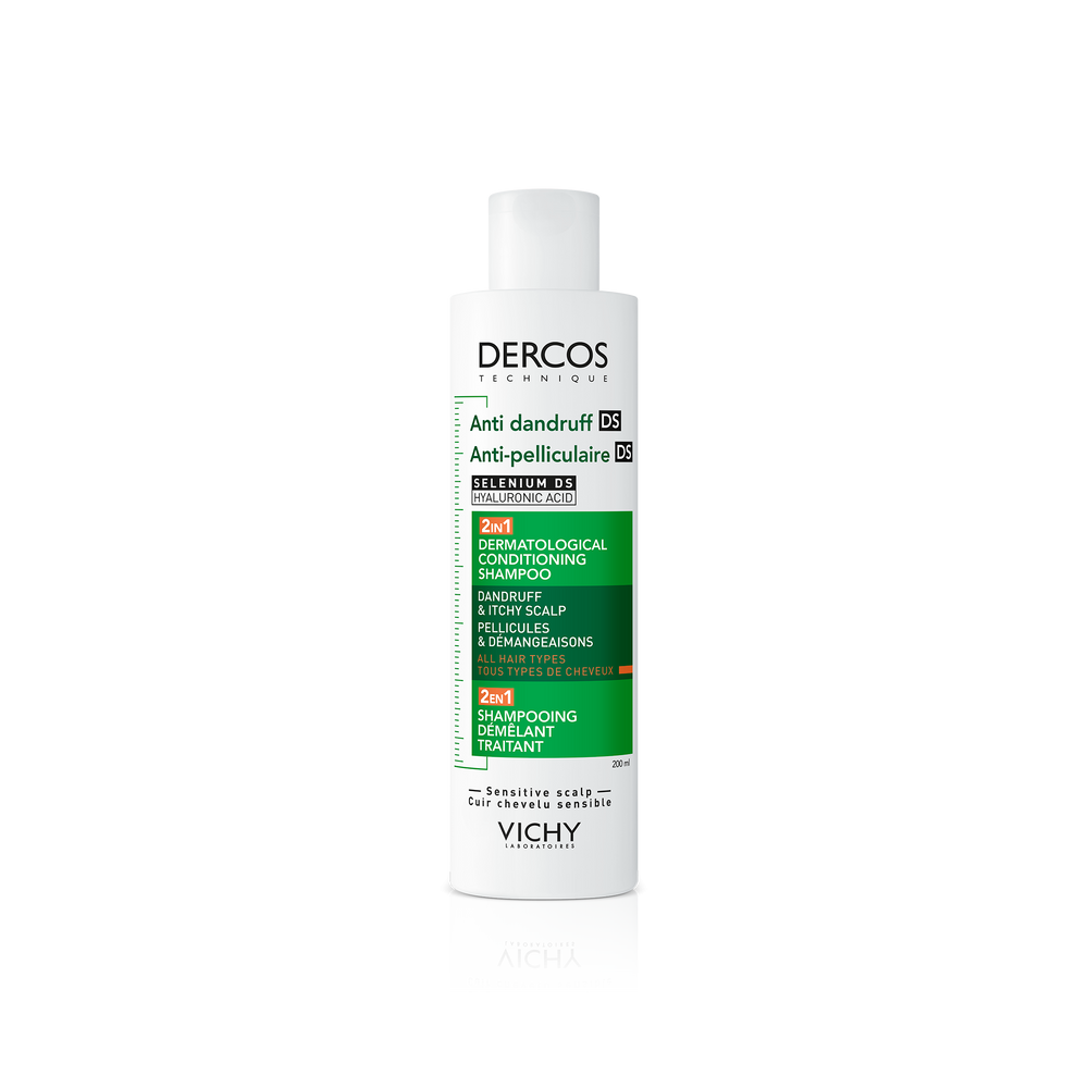 VICHY DERCOS Anti-Pelliculaire 2-en-1 (Shampooing & Démêlant) – 200 ml