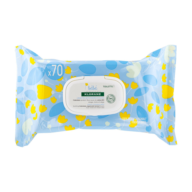KLORANE BÉBÉ – Lingettes Nettoyantes Douceur (70 Unités)