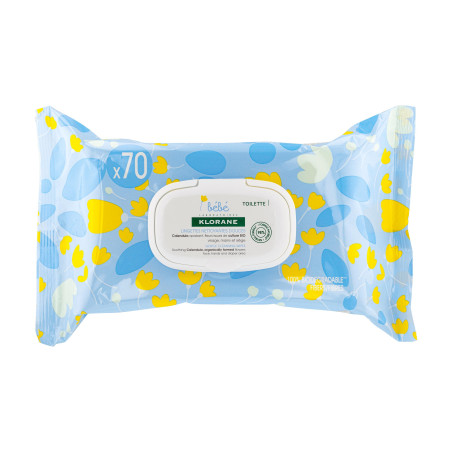 KLORANE BÉBÉ – Lingettes Nettoyantes Douceur (70 Unités)