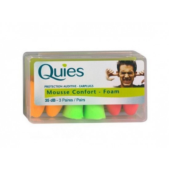 Quies Bouchons mousse fluo boite de 3 pairs Quies Bouchons mousse fluo boite de 3 pairs
