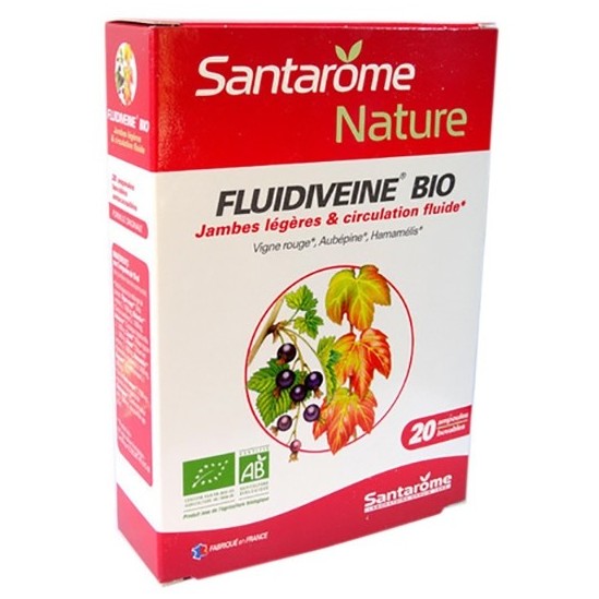 santarome fluidiveine bio jambes légères 20 ampoules de 10ml santarome fluidiveine bio jambes légères 20 ampoules de 10ml