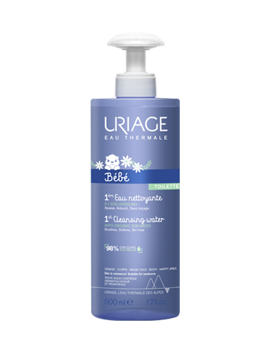 Uriage Bébé 1ère Eau Nettoyante sans Rinçage Flacon Pompe 500 ml