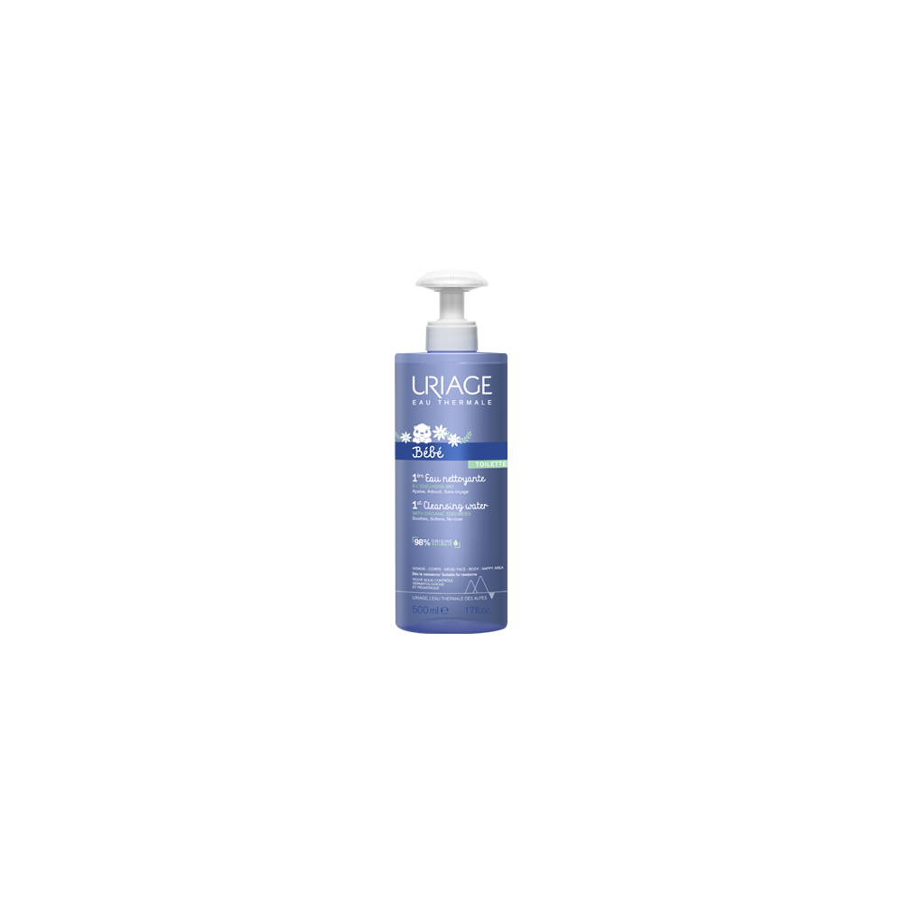 Uriage Bébé 1ère Eau Nettoyante sans Rinçage Flacon Pompe 500 ml