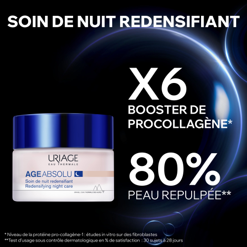 Uriage Age Absolu Masque Nuit Redensifiant Anti-Âge Global 50 ml