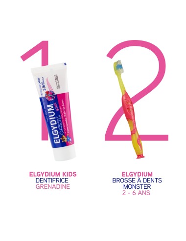 ELGYDIUM Kids Grenadine 3/6 ans - dentifrice enfant 50 ml