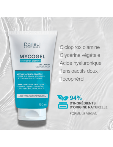 Mycogel Gel Nettoyant Moussant Peaux Sensibles 150 ml