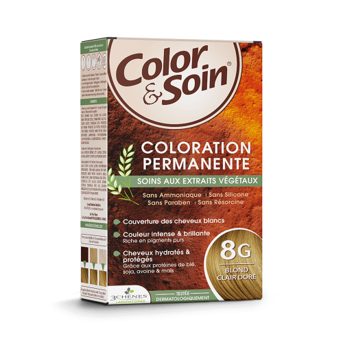 Les 3 Chênes Color&Soin Coloration Permanente 8G Blond Clair Doré – 135 ml