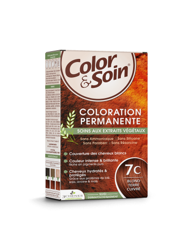 Les 3 Chênes Color&Soin Coloration Permanente 7C Blond Terre Cuivré – 135 ml