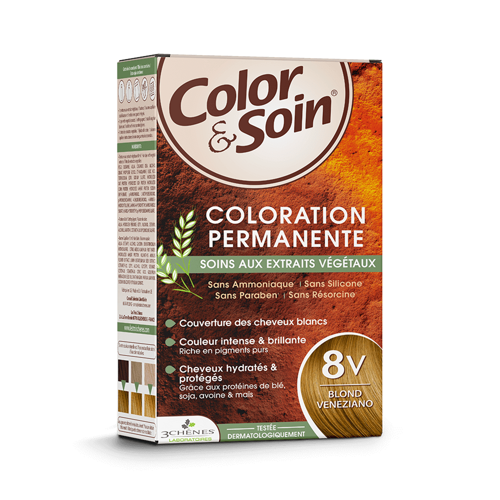 Les 3 Chênes Color&Soin Coloration Permanente 8V Blond Veneziano – 135 ml