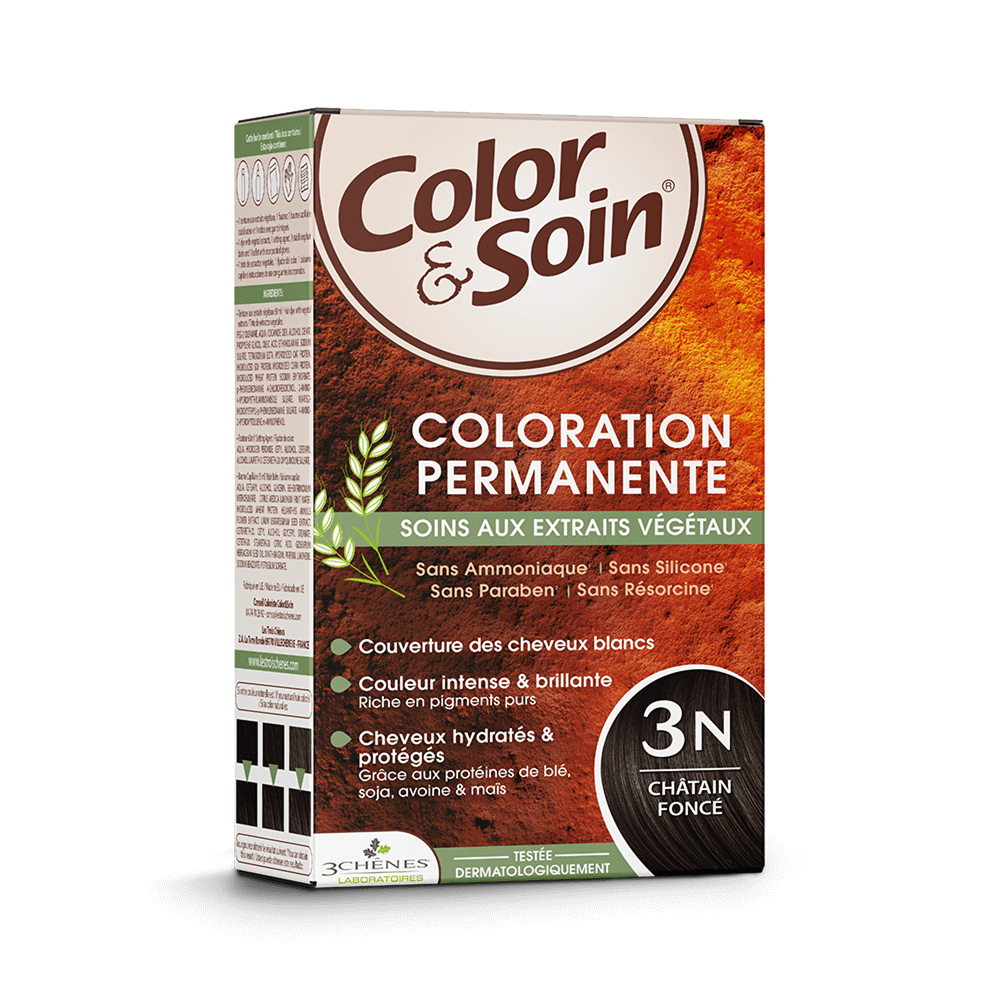 Les 3 Chênes Color&Soin Coloration Permanente 3N Châtain Foncé – 135 ml