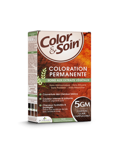 Les 3 Chênes Color&Soin Coloration Permanente 5GM Châtain Clair Cappuccino – 135 ml
