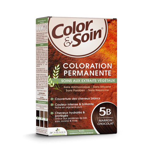 Les 3 Chênes Color&Soin Coloration Permanente 5B Marron Chocolat – 135 ml
