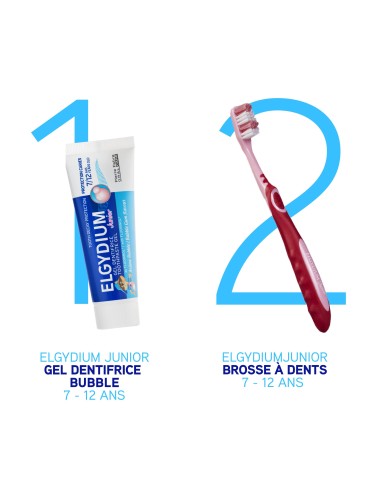 ELGYDIUM Junior Bubble 7/12 ans - dentifrice enfant 50 ml