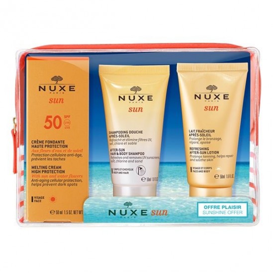 Nuxe Sun Trousse Solaire Routine Crème SPF50 + Après Soleil + Shampooing 50ml Nuxe Sun Trousse Solaire Routine Crème SPF50 + Après Soleil + Shampooing 50ml