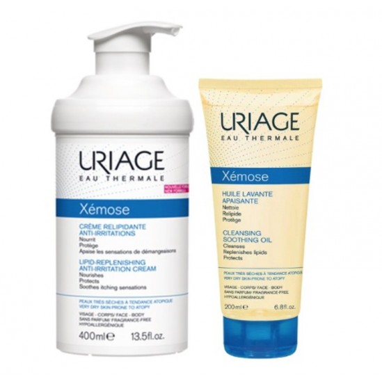 Uriage Xémose Crème Relipidante Anti-Irritations 400 ml + Huile Lavante Apaisante 200 ml Offerte Uriage Xémose Crème Relipidante Anti-Irritations 400 ml + Huile Lavante Apaisante 200 ml Offerte
