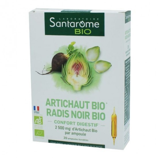 Santarome artichaut et radis noir bio boite de 20 ampoules Santarome artichaut et radis noir bio boite de 20 ampoules