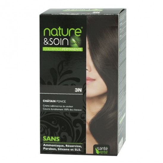 Santé Verte nature & soin coloration permanente châtain foncé 3N 129ml Santé Verte nature & soin coloration permanente châtain foncé 3N 129ml
