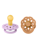 2 Sucettes BIBS Bohème Ronde Violet Sky / Pumpkin