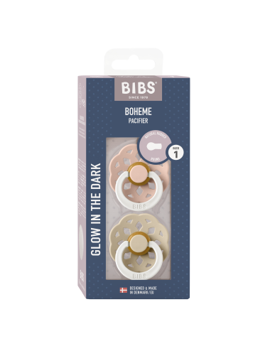 2 Sucettes BIBS Bohème Ronde Blush / Vanilla - GLOW