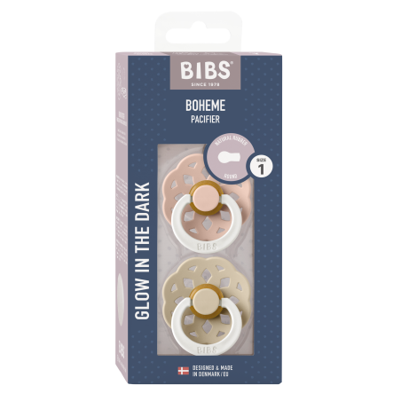 2 Sucettes BIBS Bohème Ronde Blush / Vanilla - GLOW