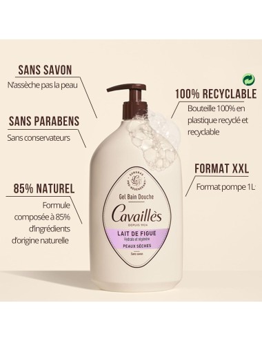 Rogé Cavaillès Lait Bain et Douche Hydratant Lait de Figue - 1 Litre