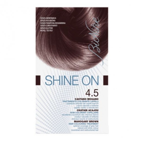 Bionike Shine on soin coloration 4.5 chatain acajou Bionike Shine on soin coloration 4.5 chatain acajou