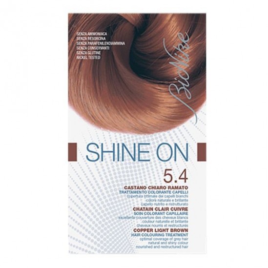 Bionike Shine on soin coloration 5.4 chatain clair cuivré Bionike Shine on soin coloration 5.4 chatain clair cuivré