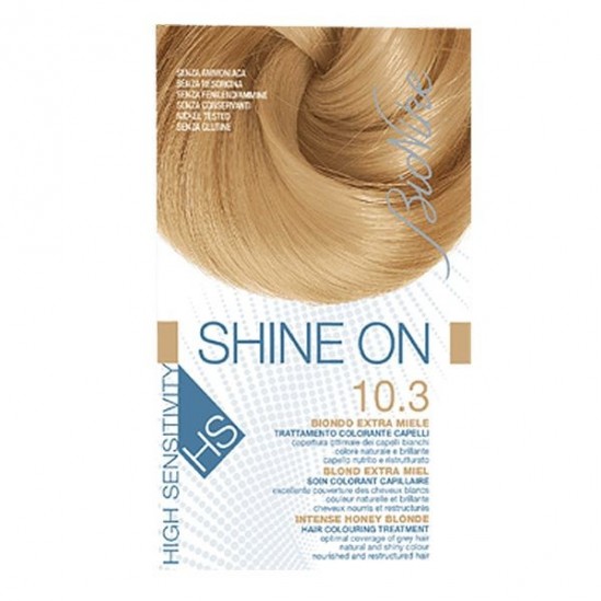 Bionike Shine on HS soin coloration 10.3 blond extra miel Bionike Shine on HS soin coloration 10.3 blond extra miel